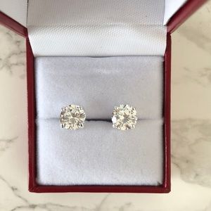 NIB Lab Created Diamond SS Stud Earrings